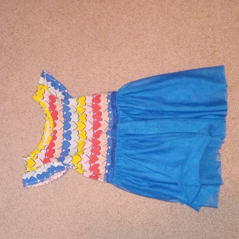 Cat and Jack size 3T girls heart blue dress